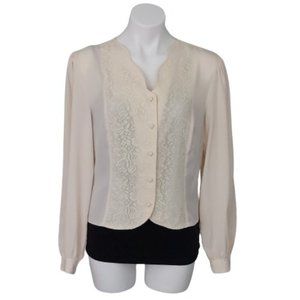 Vintage 90s Your Sixth Sense Cream Cottagecore Blouse